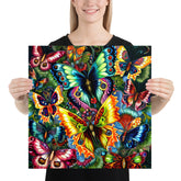 Beautiful Ornate Butterflies on a Square Matte Poster